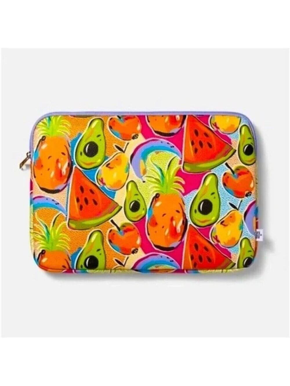 Tabitha Brown NWT 15” Tech Sleeve Zippered Laptop Case Bright Fruit Print